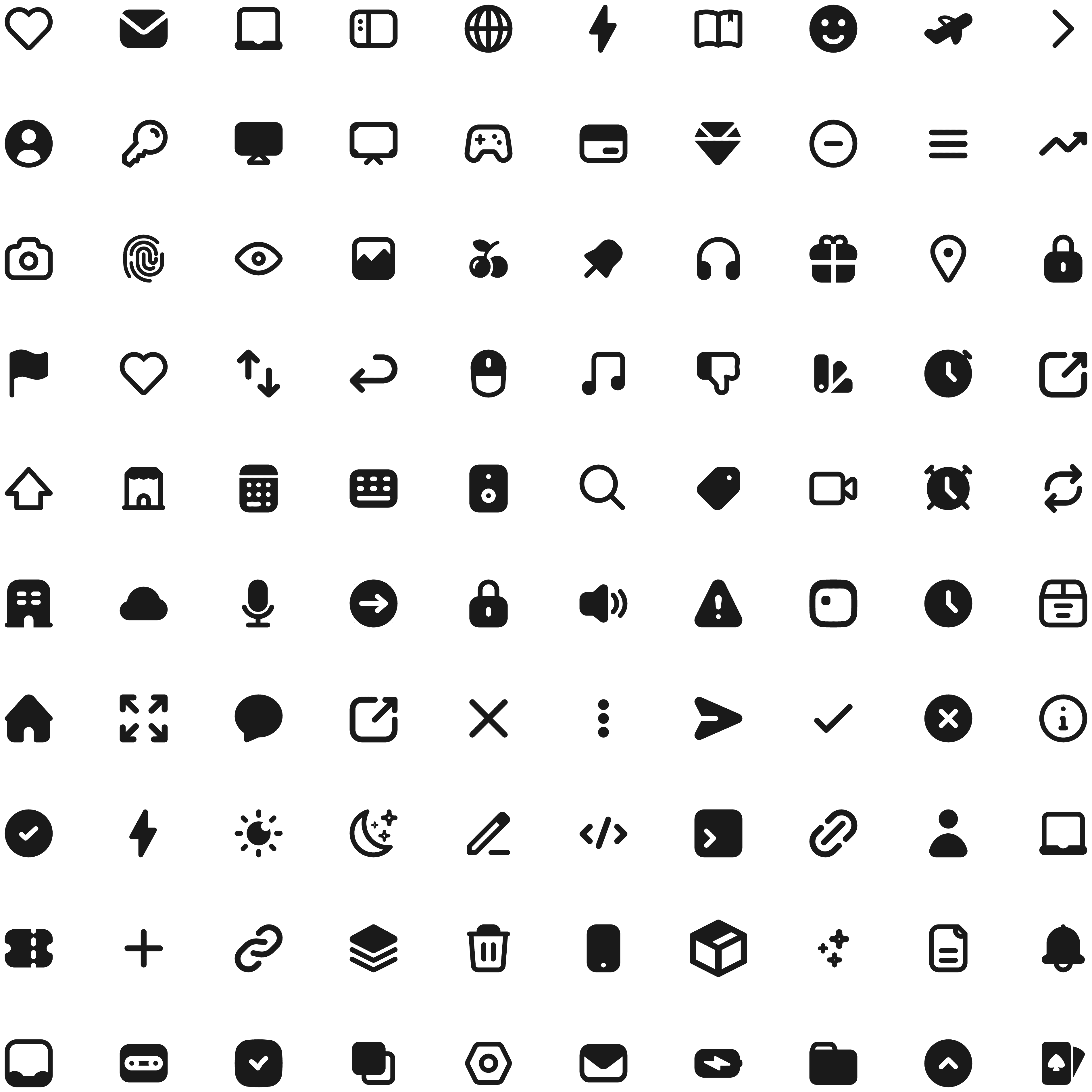 Space Icons Grid - Light Mode